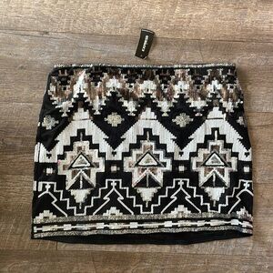 NWT Express Y2K sequin mini skirt